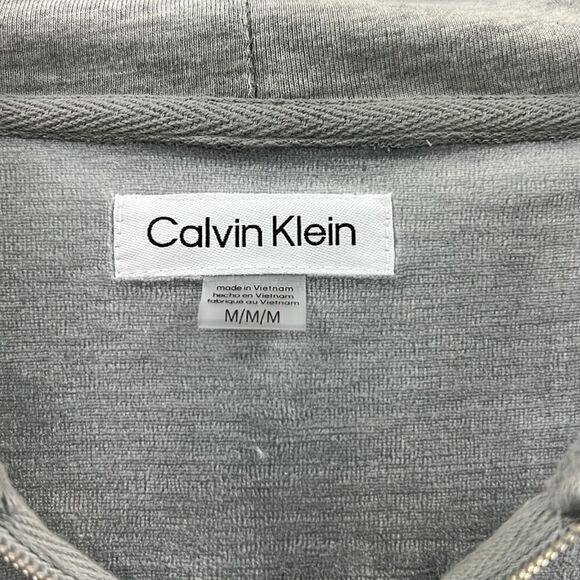 Calvin Klein Velour Partial Zip Hooded Sportswear Dress- Gray- Size Med- NWT - Picture 4 of 7